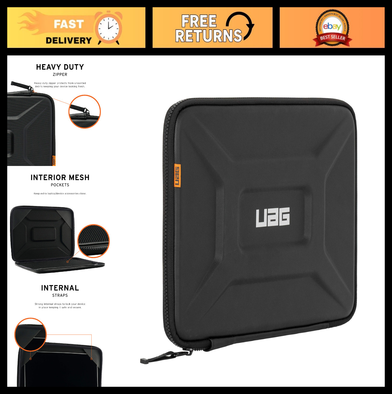 Medium Sleeve for 11-13 Inch Devices, Shockproof, Water-Resistant, Lightweight C