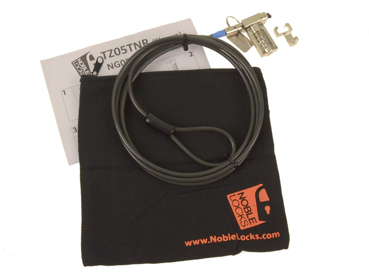 Noble 6-Foot Fixed Combination Wedge Lock Notebook Security Cable Lock - TZ05TNR