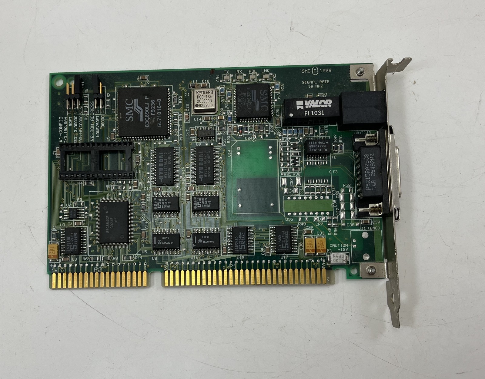 Vintage 1992 SMC/WDC 8013EPC 16-Bit ISA LAN Ethernet Card Network Adapter