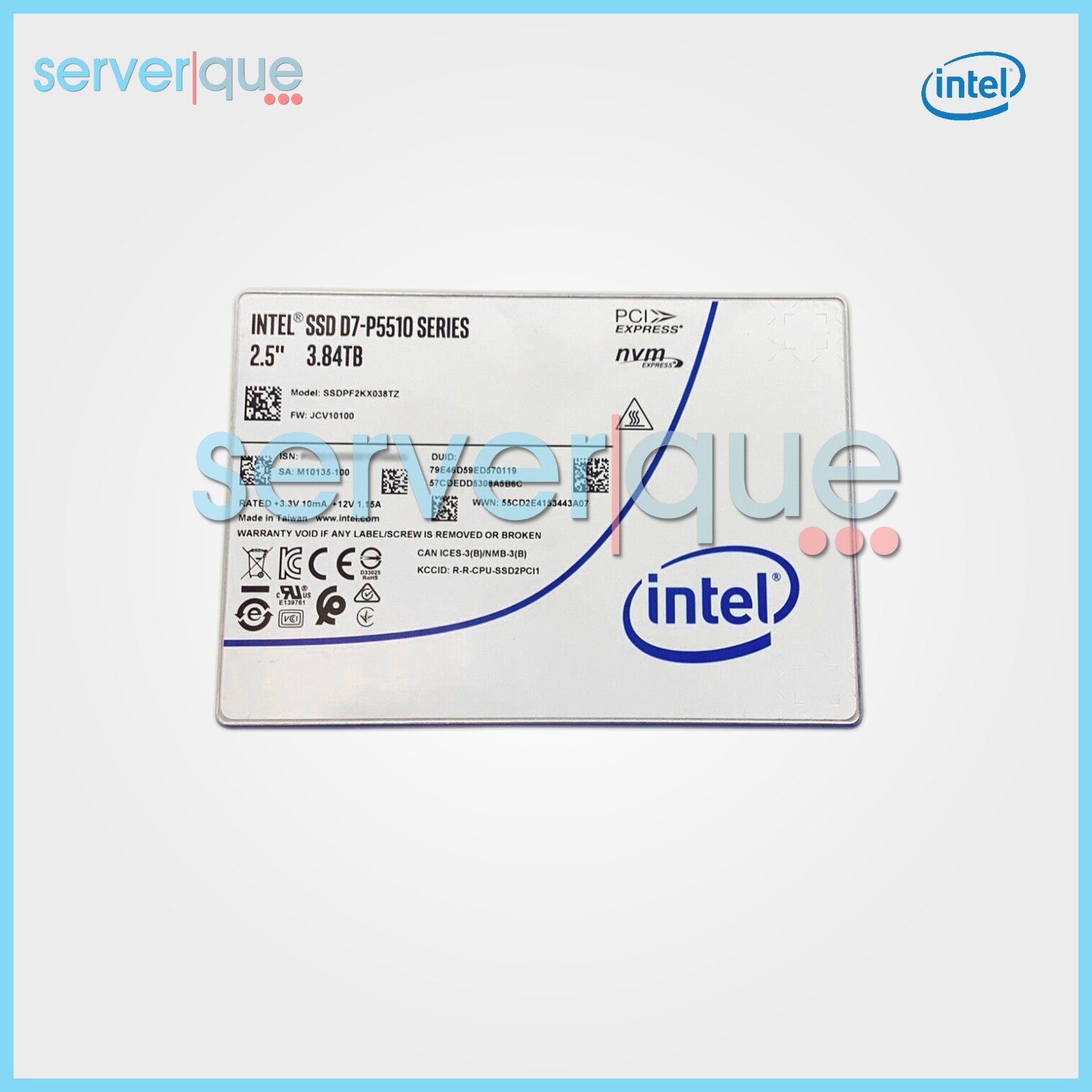 Intel SSDPF2KX038TZ D7-P5510 Series 3.84TB U.2 PCIe 4 x4 NVMe 2.5" Internal SSD