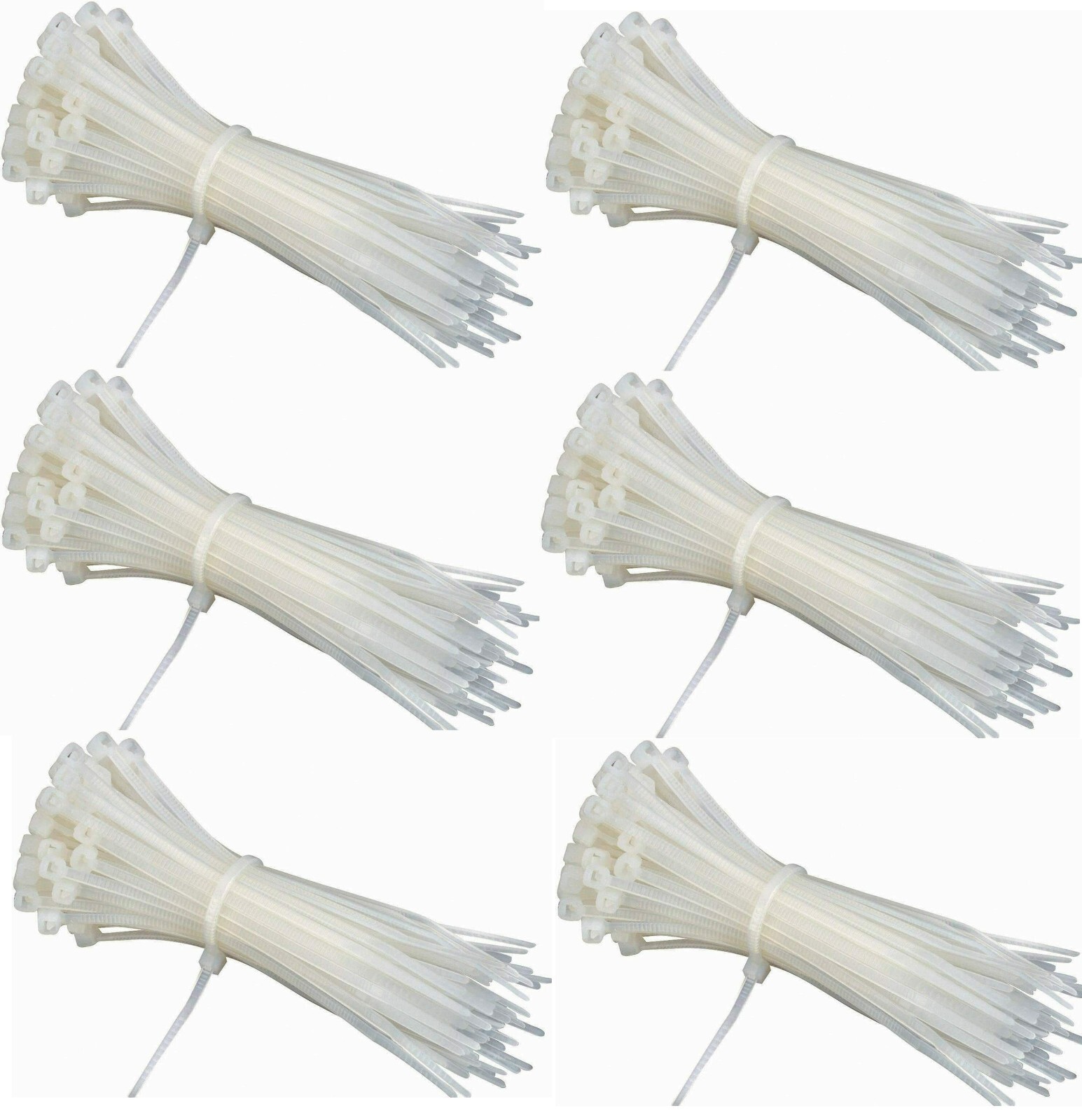 600 White 11" Inch Nylon Cable Wire Wrap Zip Ties 50 LBS UV Resistant SHIP USA
