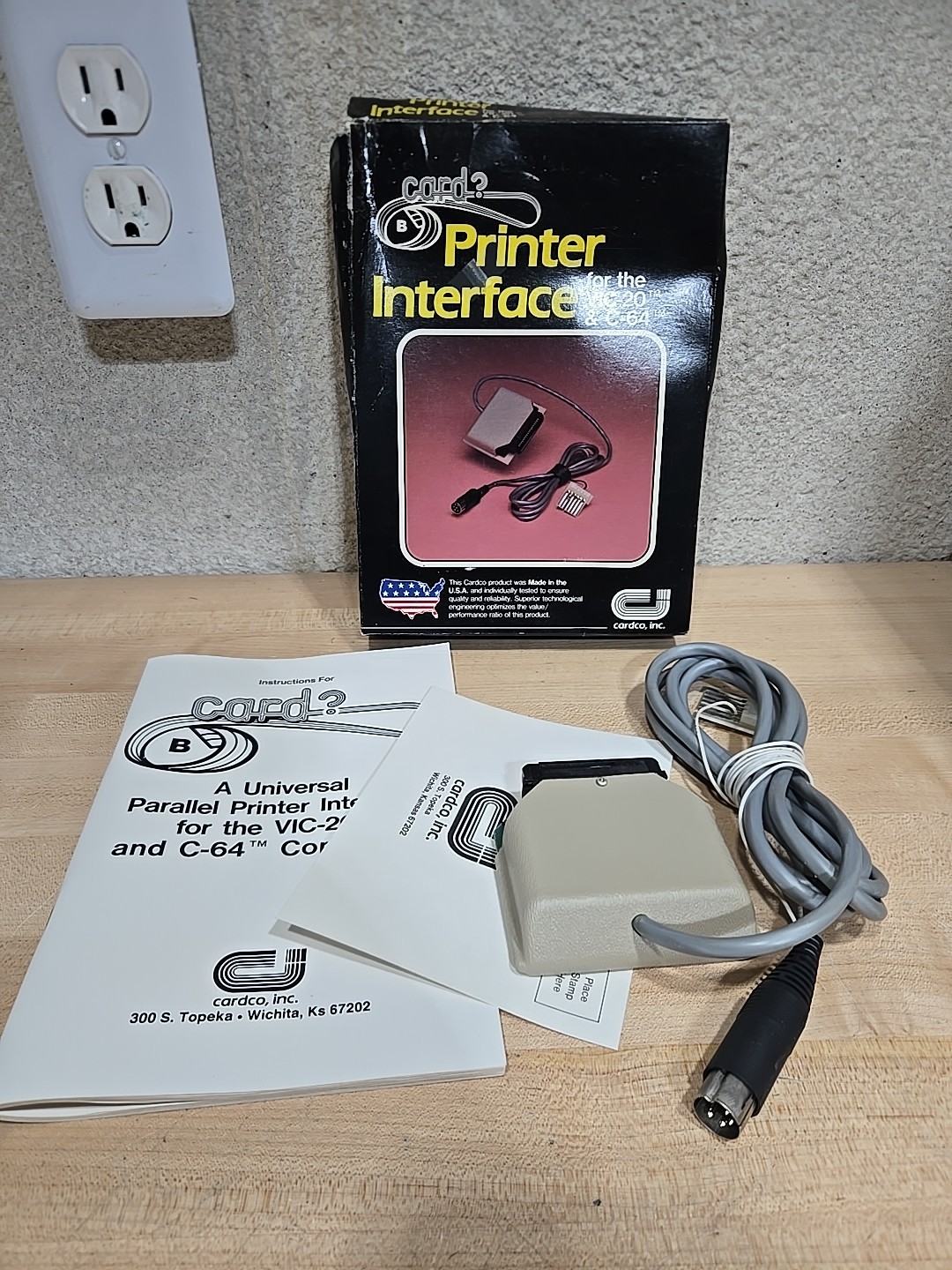 Vintage Printer Interface Vic-20 C-64 Cardco Cardboard Box Manual Commodore