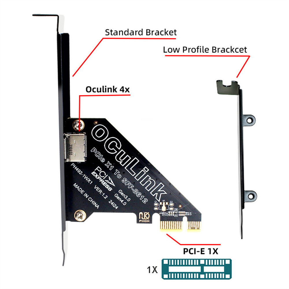 Oculink to PCIe 4.0 Adapter,SFF-8611/8612 to PCI Express Expansion Card Adapter