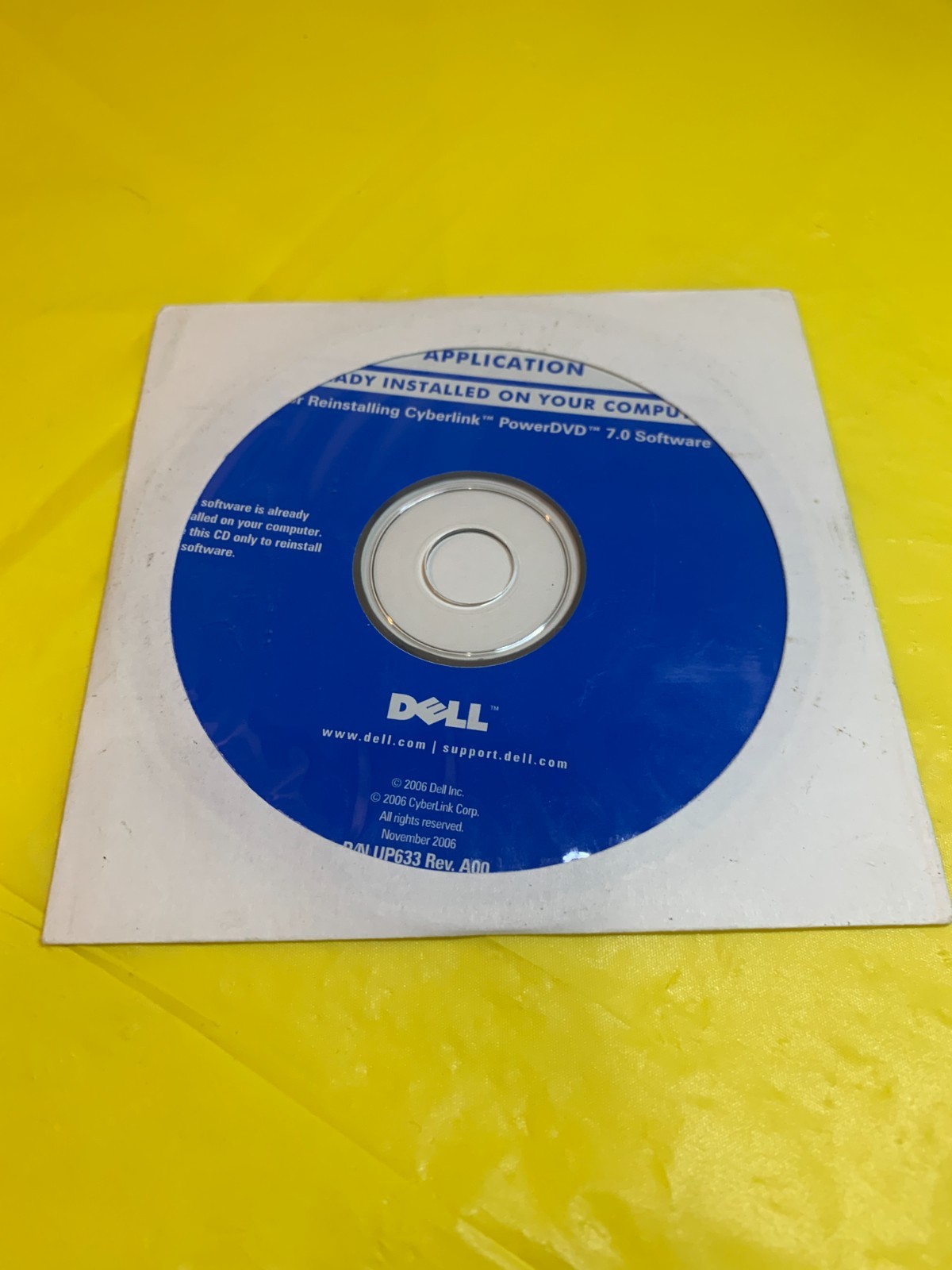 Dell Application For Reinstalling Cyberlink Power DVD 7.0 Software 2006