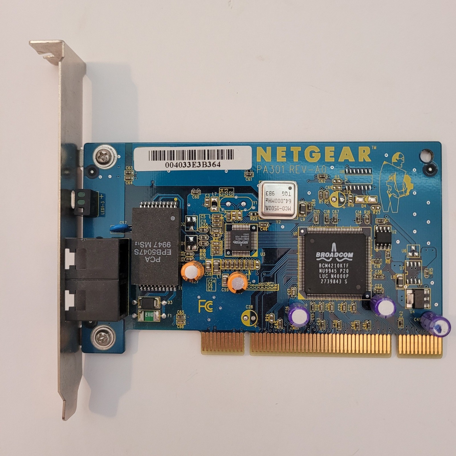 Netgear PA301 Phoneline Network Adapter PCI Card Broadcom BCM4210KTF REV-A0