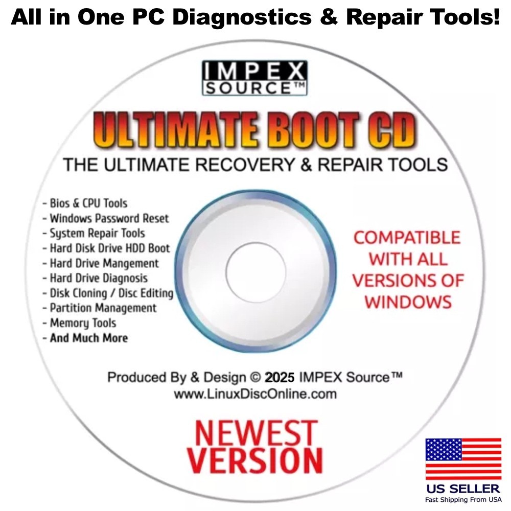 Ultimate Boot PC Diagnostics & Repair CD DVD Bootable All in One Latest Version