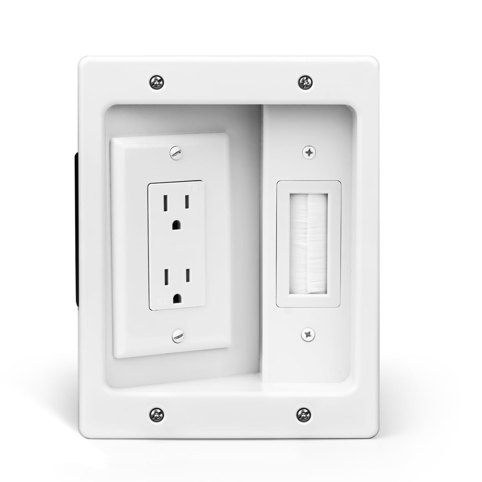 Wall Cable Concealer Management Kit, Recessed Outlet Behind TV for Wall Mount TV