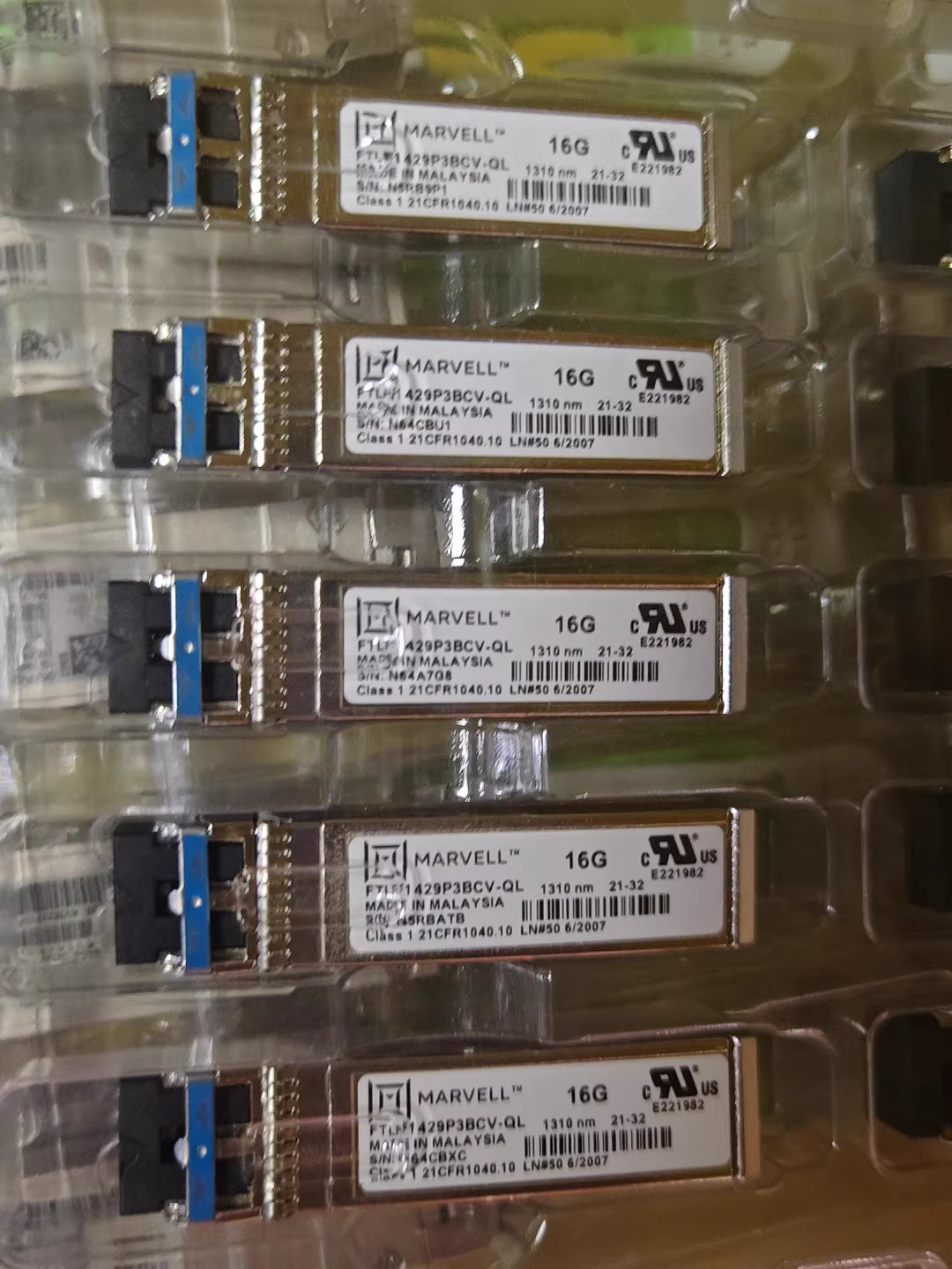 2pcs Marvell FTLF1429P3BCV-QL 16GBASE-LW Fiber Channel SFP+ 16G  LC 10km Qlogic