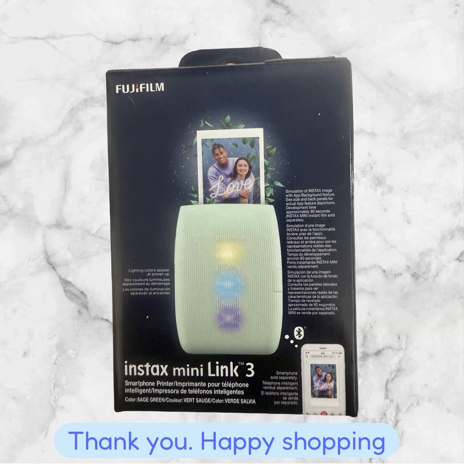 Fujifilm Instax Mini Link 3 Smartphone Printer - Sage Green BRAND NEW SHIP