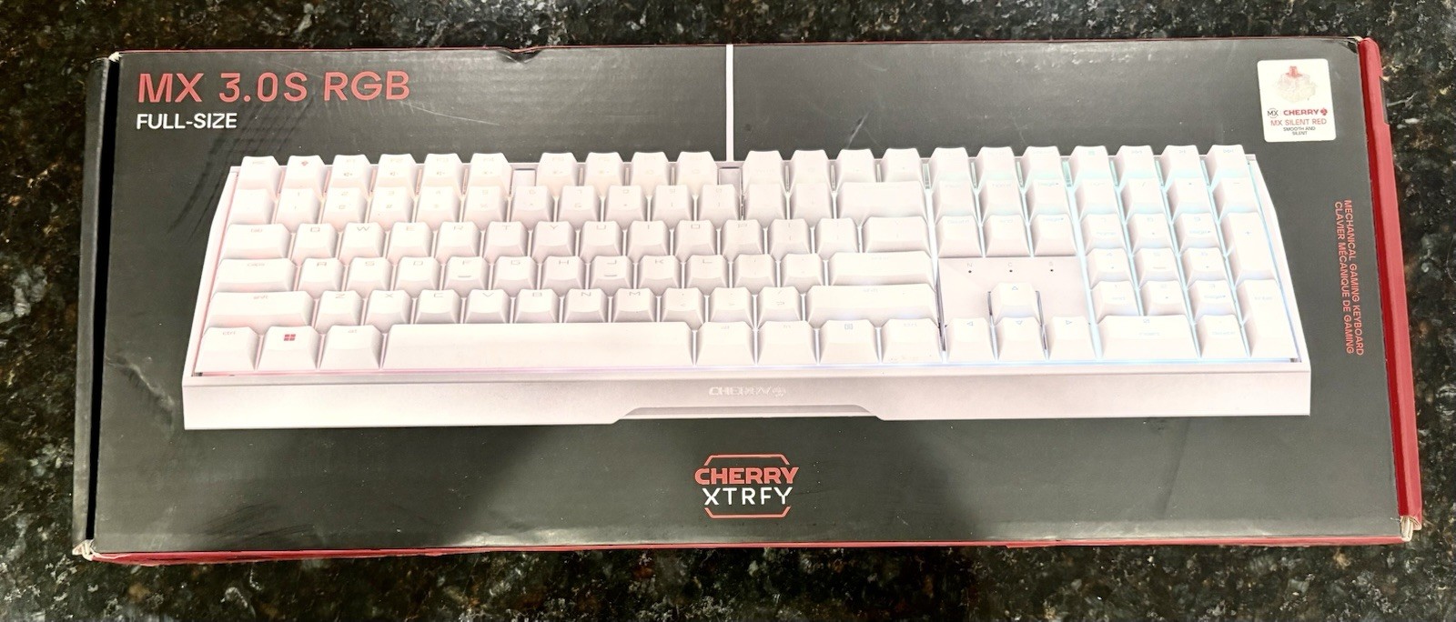 Cherry MX 3.0S Wired Mechanical Gaming Keyboard RGB, White, MX Silent Red Keys