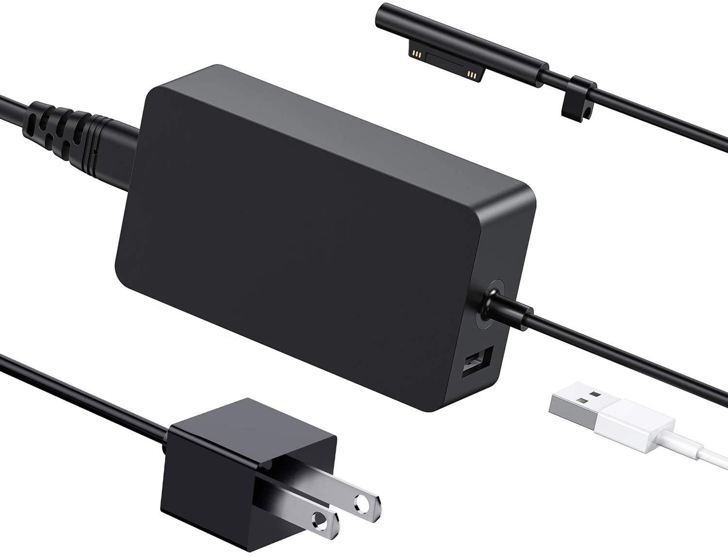 102W Power Adapter for Microsoft Surface Book & Laptop, 15V 6.33A Charger, Compa