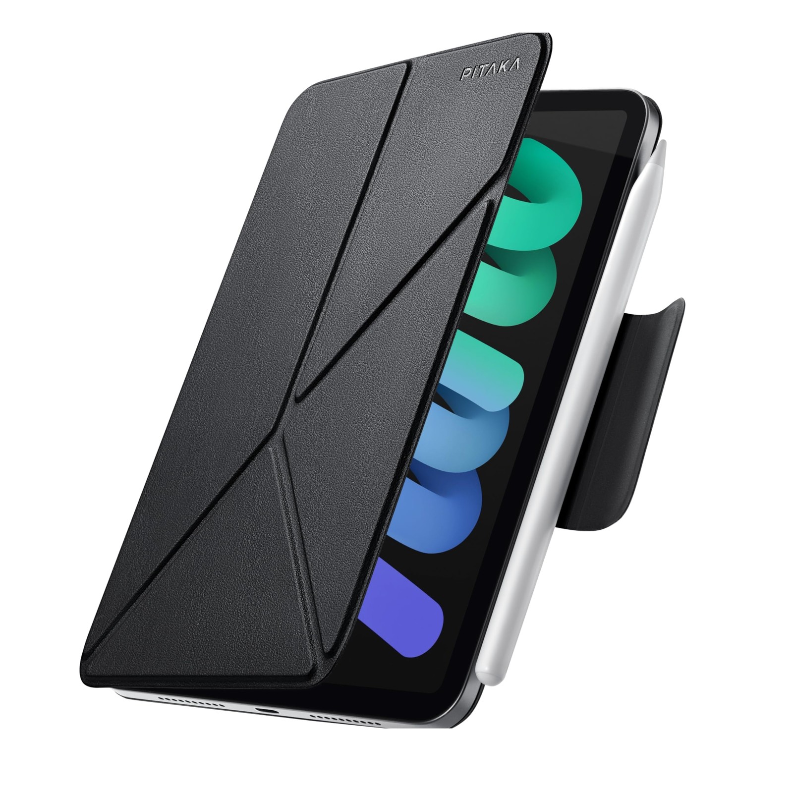 PITAKA for iPad mini A17 Pro Case, 4 Intuitive Angles, Folio2-Black