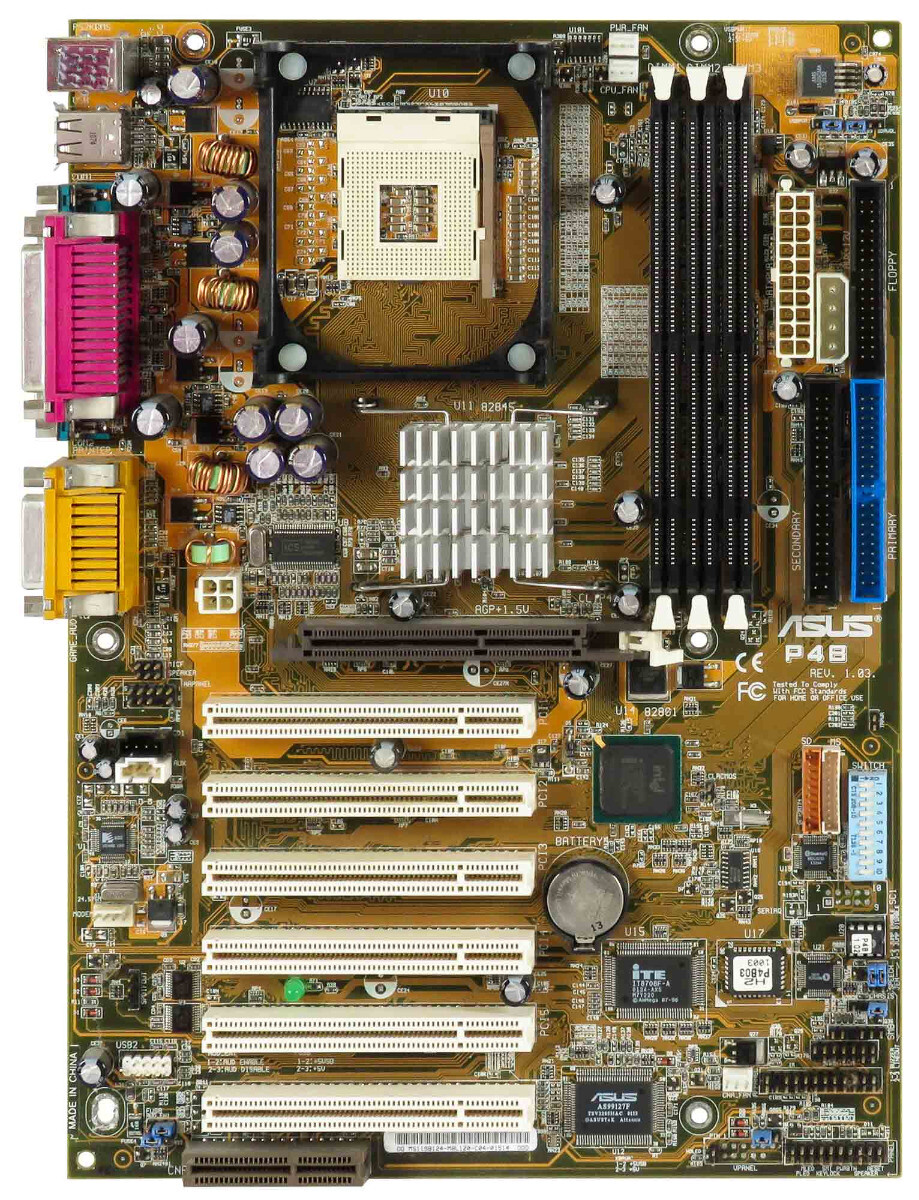 MOTHERBOARD ASUS P4B SOCKET 478 3x SDRAM 6x PCI AGP ATX