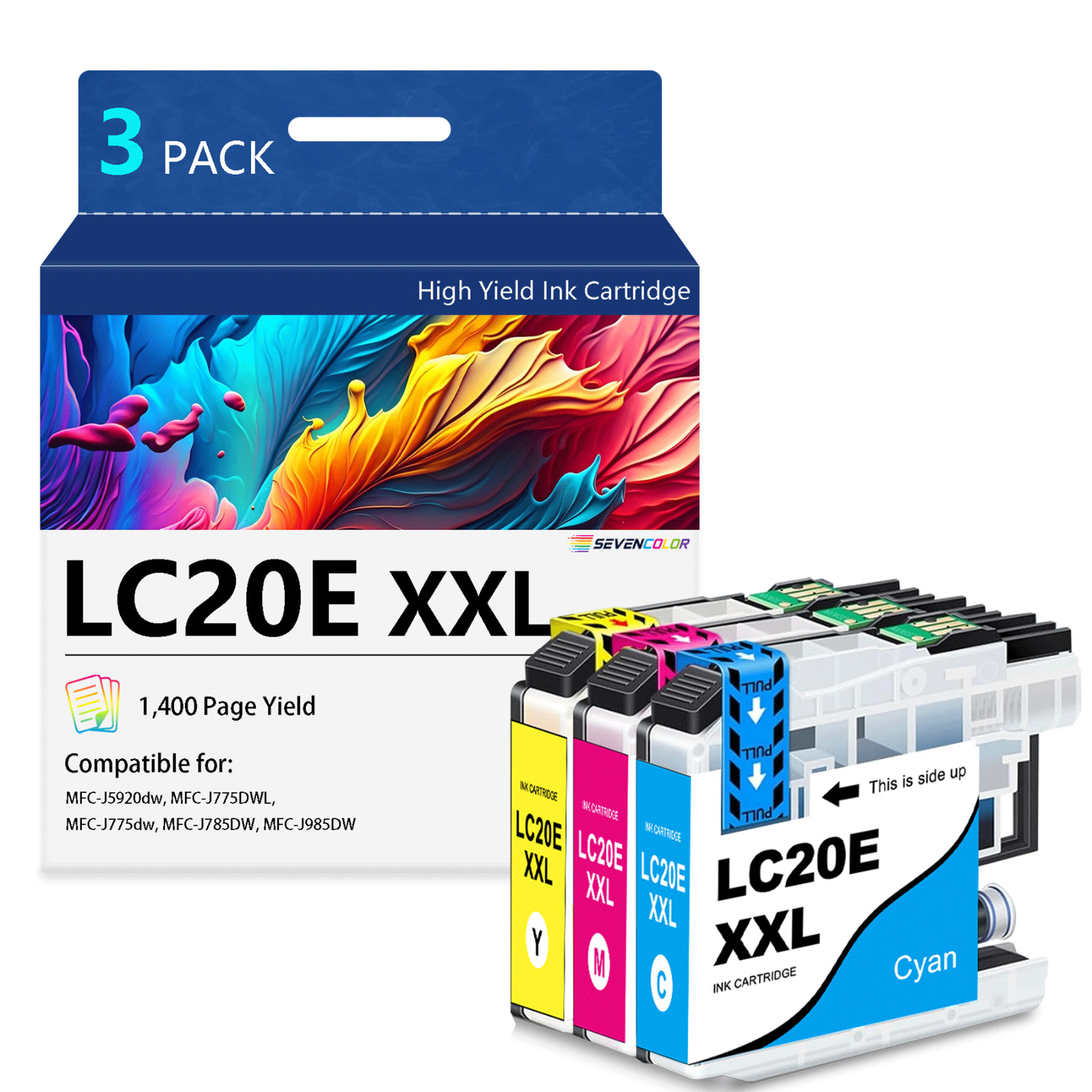 LC20EXXL Super High Yield Color Ink Cartridge Set Colors Only (CMY)