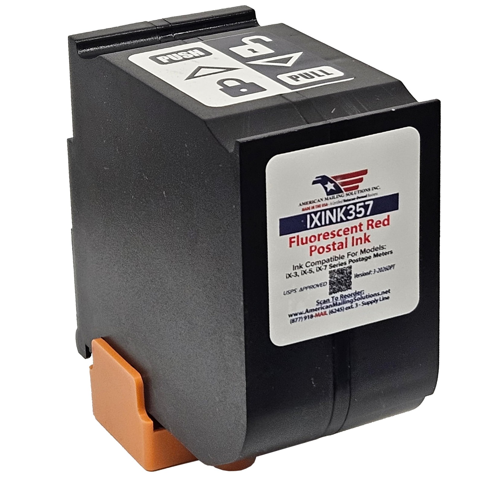 IXINK357 Standard HighYield USPS Fluorescent Red Printer Ink Cartridge