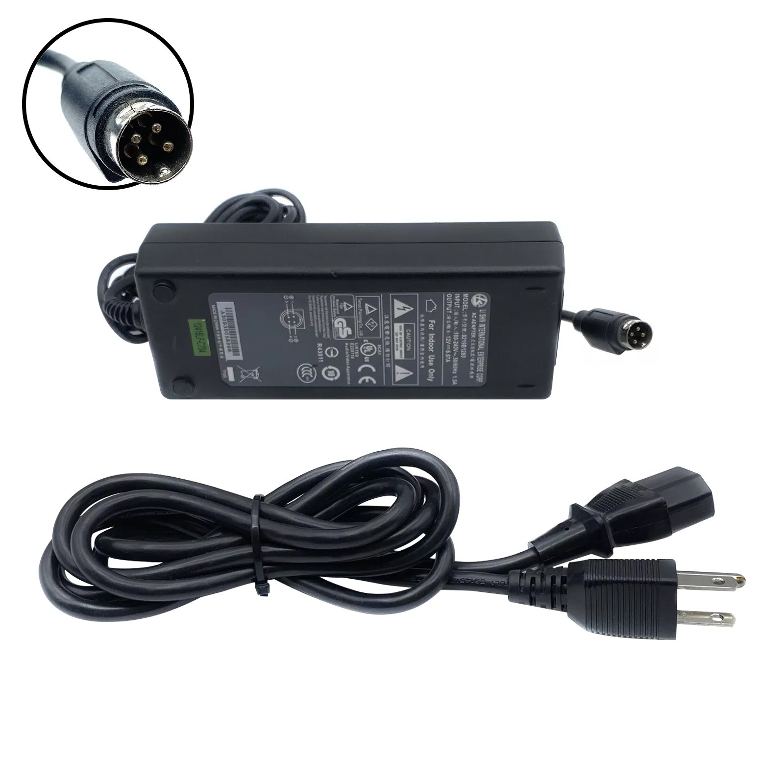 Genuine Li Shin 80W AC Power Adapter 0219B1280 4-Pin Charger 12V 6.67A