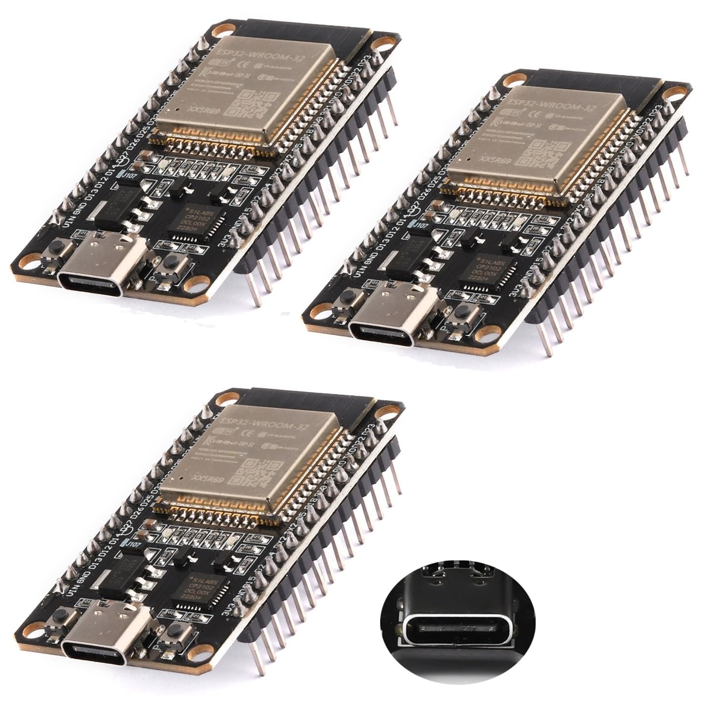 ESP32S Type-C Development Board 3 PCS 30PIN NodeMCU ESP-WROOM-32 WiFi CP2102