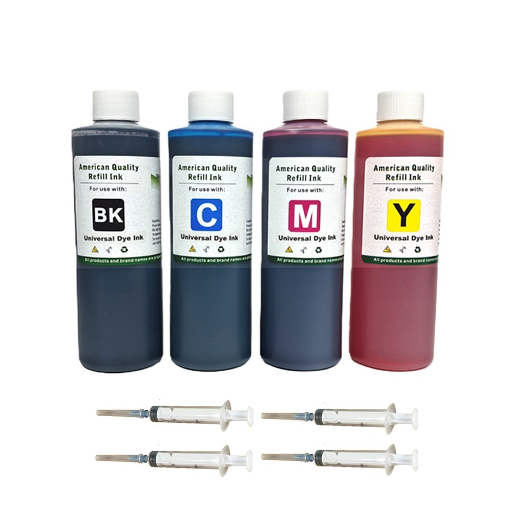 Ink Refill Kit BKCMY for HP Canon Brother Dell Epson Kodak Ink Bottles PK 4