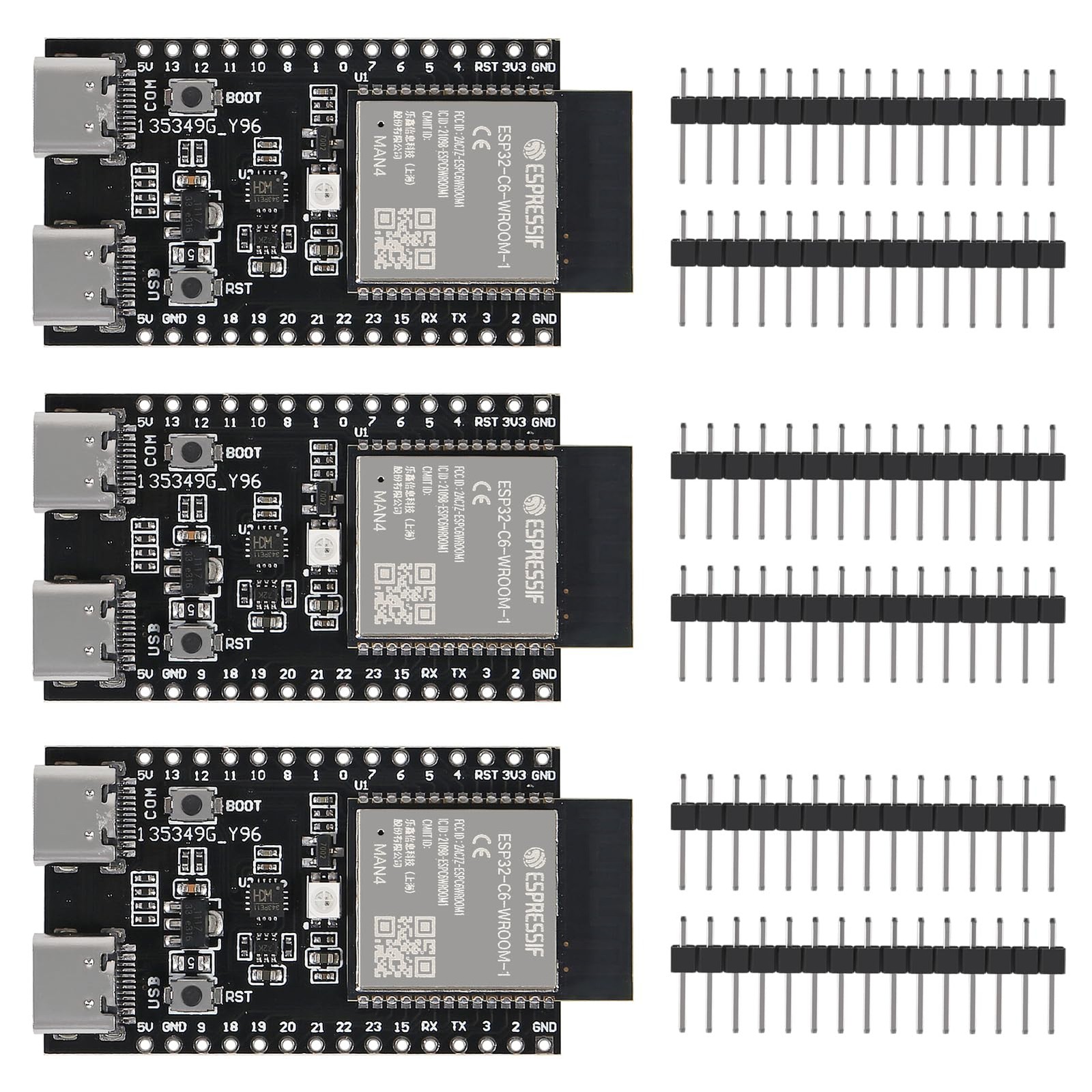 3 PCS ESP32C6WROOM1N4 Development Board ESP32C6DevKitM1 WiFi BLE MCU