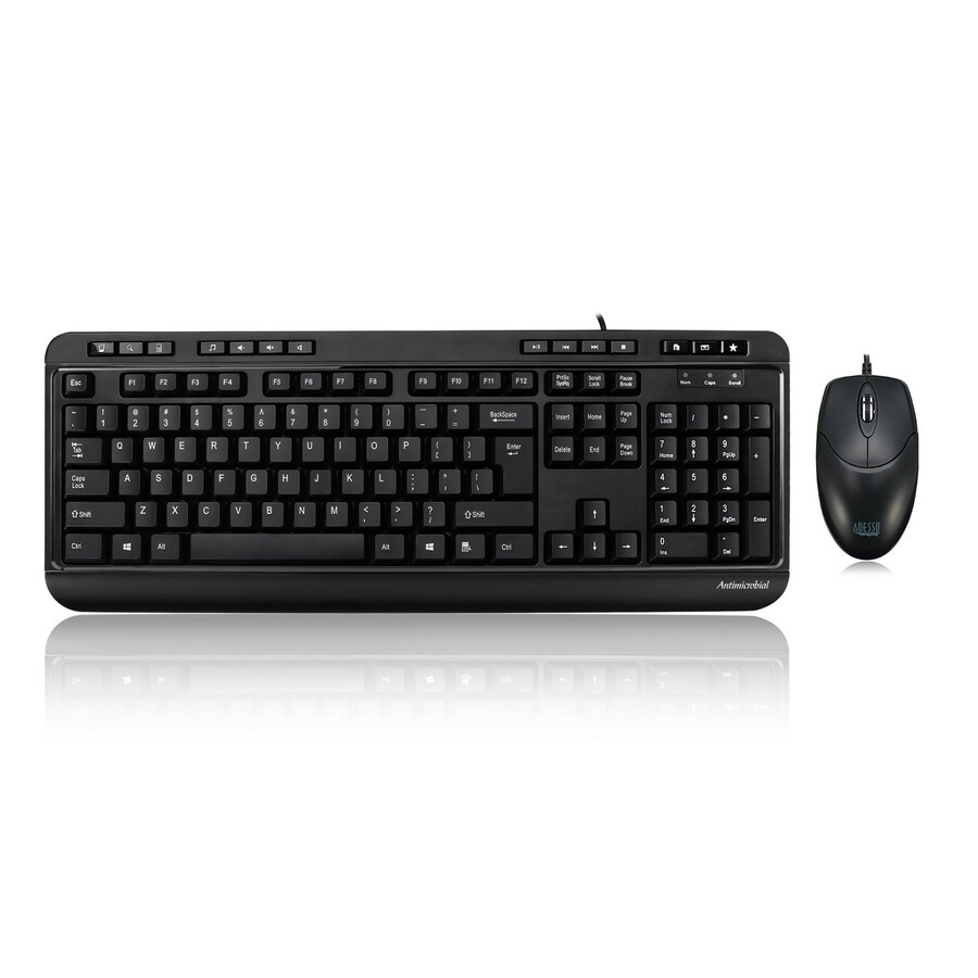 Adesso AKB-132CB Desktop Multimedia Keyboard and Optical Mouse Combo Wired USB