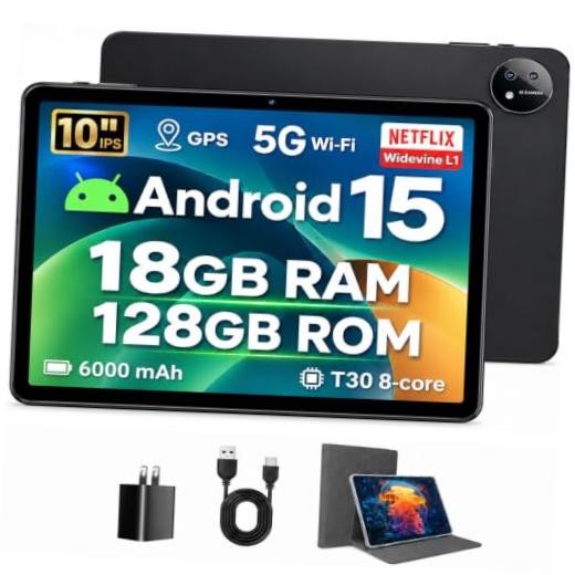 10 inch Tablets Clearance, Android 15 GMS with 18GB RAM +128GB ROM