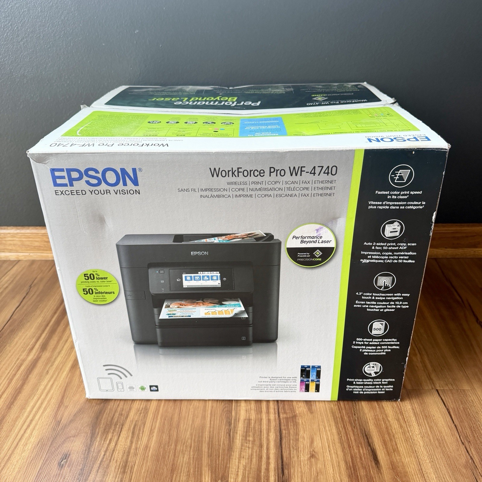New (In Open Box) Epson Workforce Pro WF-4740 All-in-One Inkjet Printer