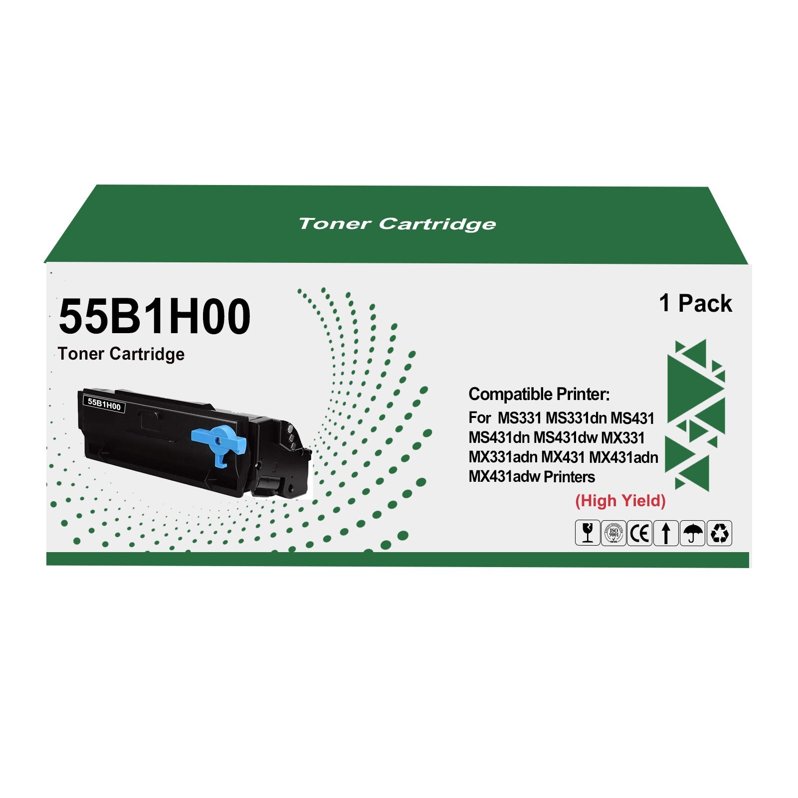 1 Pack  55B1H00 Toner Cartridge Replacement for MS331 MS331dn MS431 MS431dn