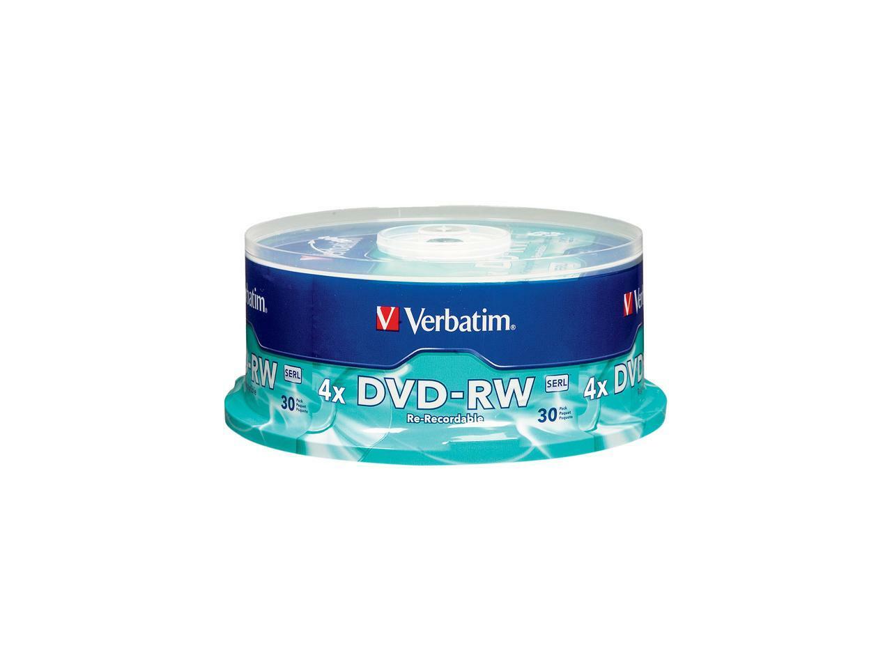 Verbatim 4.7GB 4X DVD-RW 30 Packs Spindle Disc Model 95179