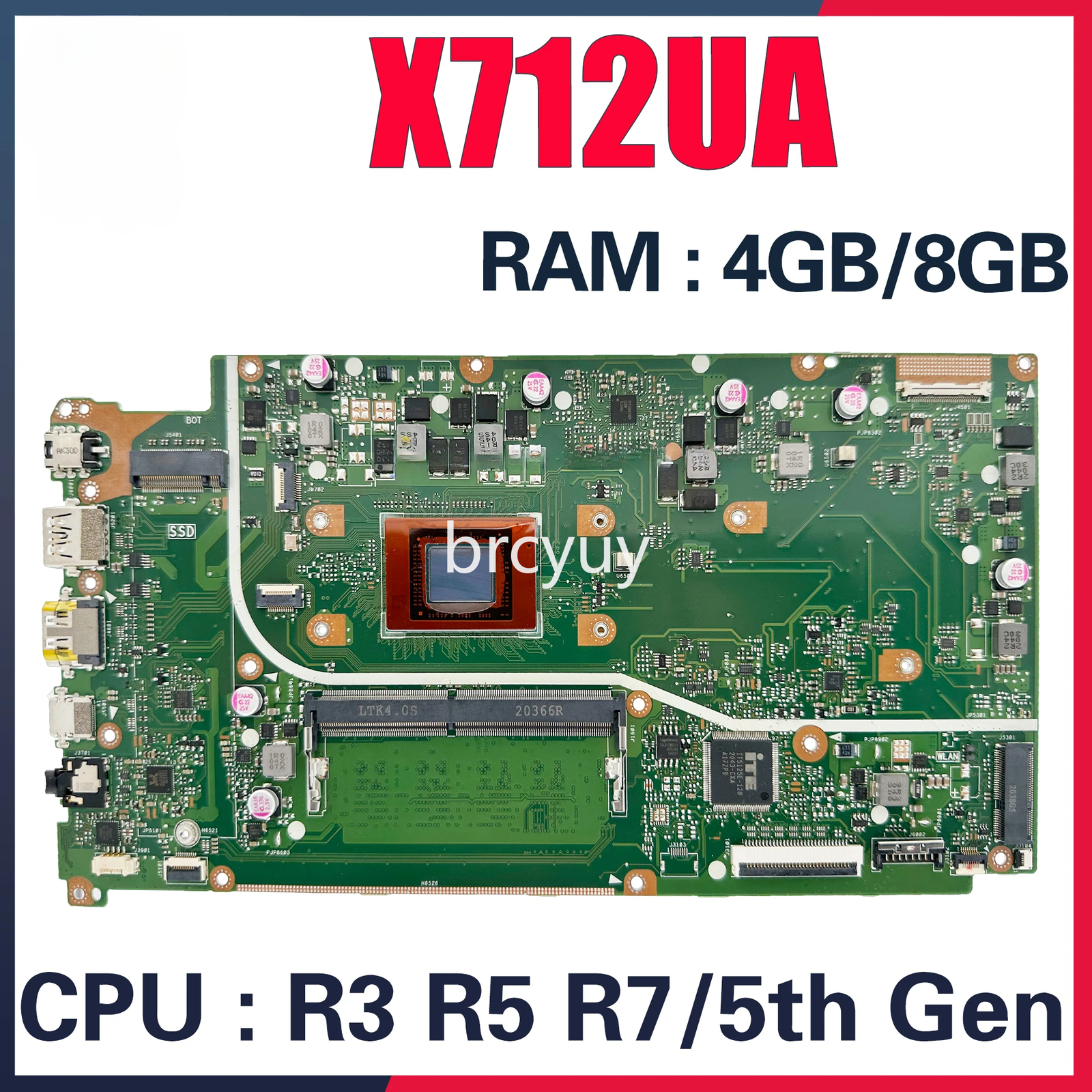 X712U For ASUS X712UA M712UA D712UA Motherboard R3-5300U R5-5500U RAM-4GB/8GB