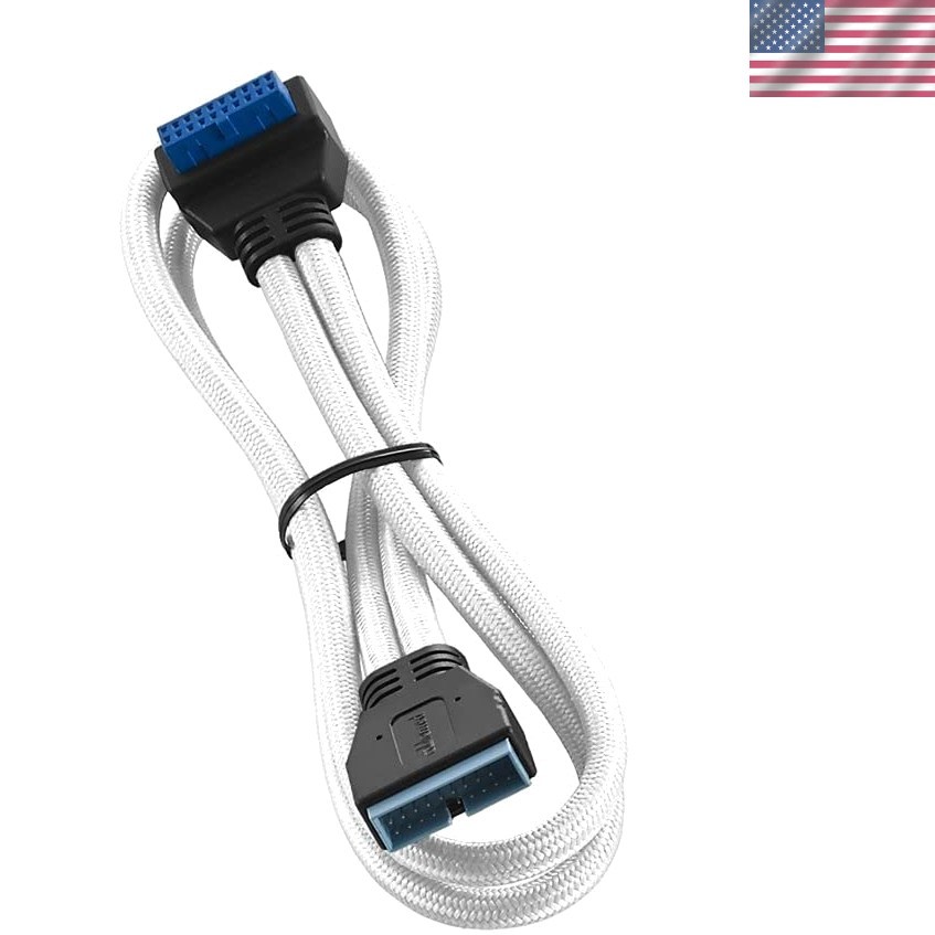 ModFlex Sleeved Right Angle Internal USB 3.0 Cable White, 50cm