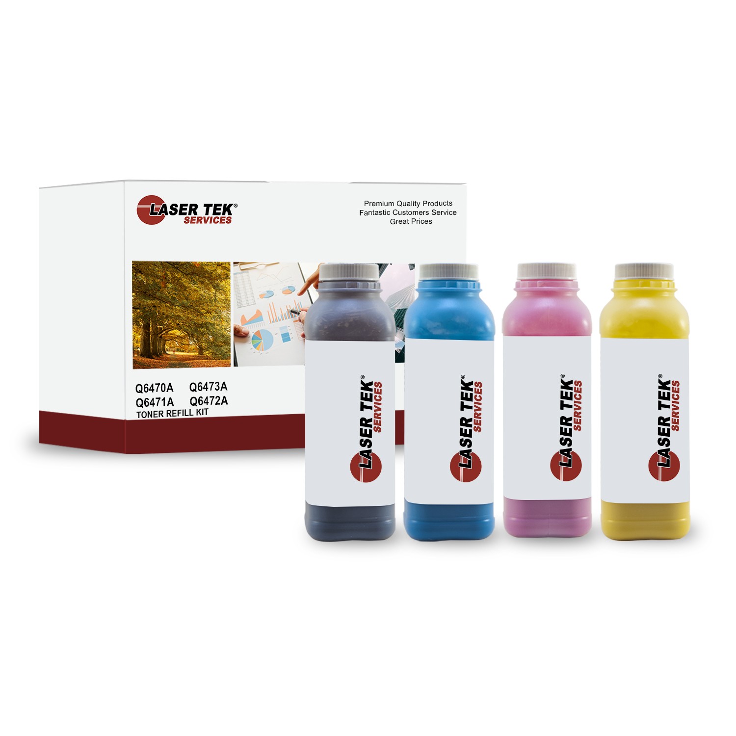 4Pk LTS 501A / 502A CMYK Toner Refill Kit Compatible for HP LJ 3600 3600dn 3600n