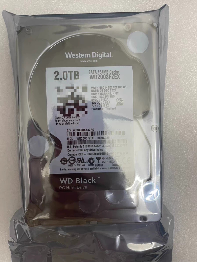 for Western Digital WD2003FZEX 2TB 7200 RPM SATA III 6GB/S 3.5" 64MB Hard Drive