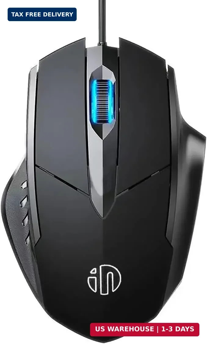 USB Computer Mouse Wired, Silent Click Corded Mouse 3-Button Wired Optical Mouse