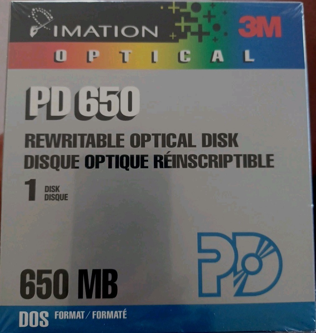 Imation 3M Optical PD 650 Rewritable Optical Disk. DOS Formatted NEW