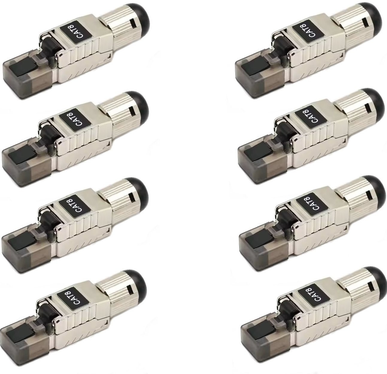 8 Pcs CAT8 Full Shielded RJ45 Network LAN Ethernet Plug 40G Connector Tool Free