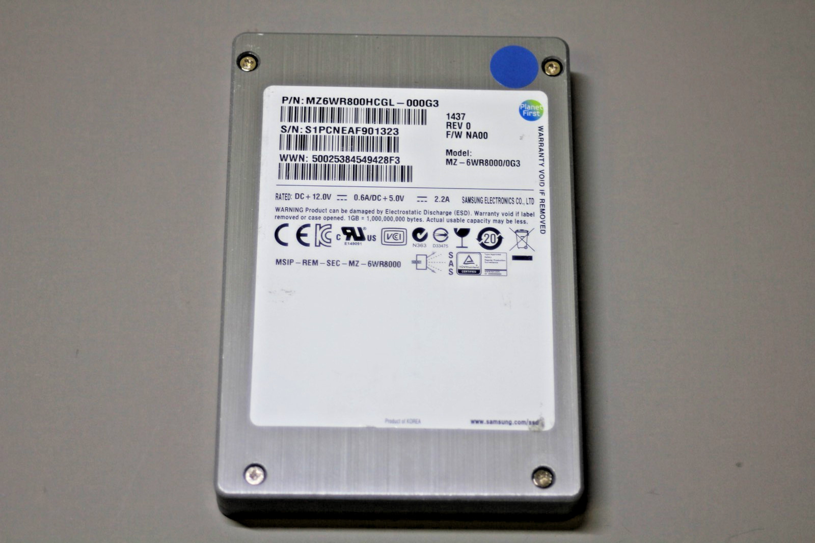 IBM MZ-6WR8000/0G3 800GB 2.5" SAS Solid State Drive P/N: 35P2870 90-99% Health