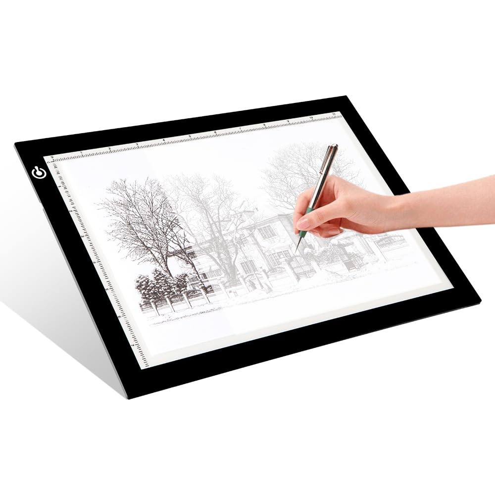 LitEnergy A4 LED Copy Board Light Tracing Box, 8.3 x 11.7 inches, BLACK