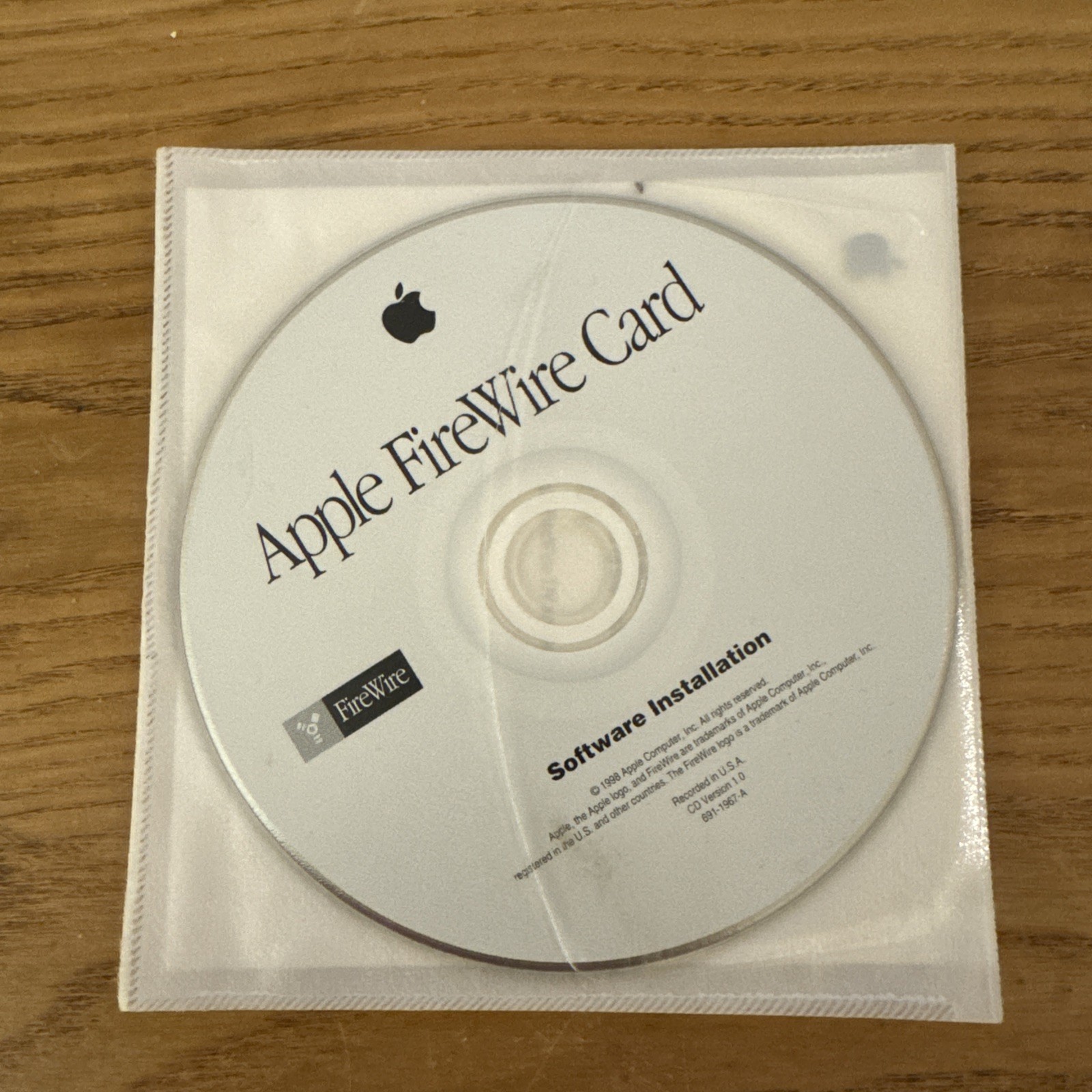 Vintage Apple FireWire Card Software Installation CD-ROM 1998 Macintosh