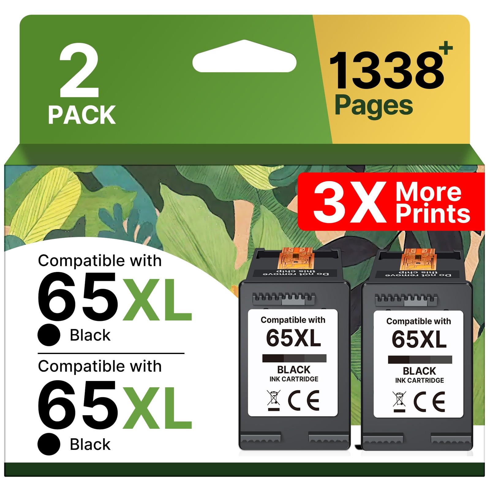 65XL Ink Cartridge for HP 65 Black Ink Cartridge High-Yield Replacement for H...