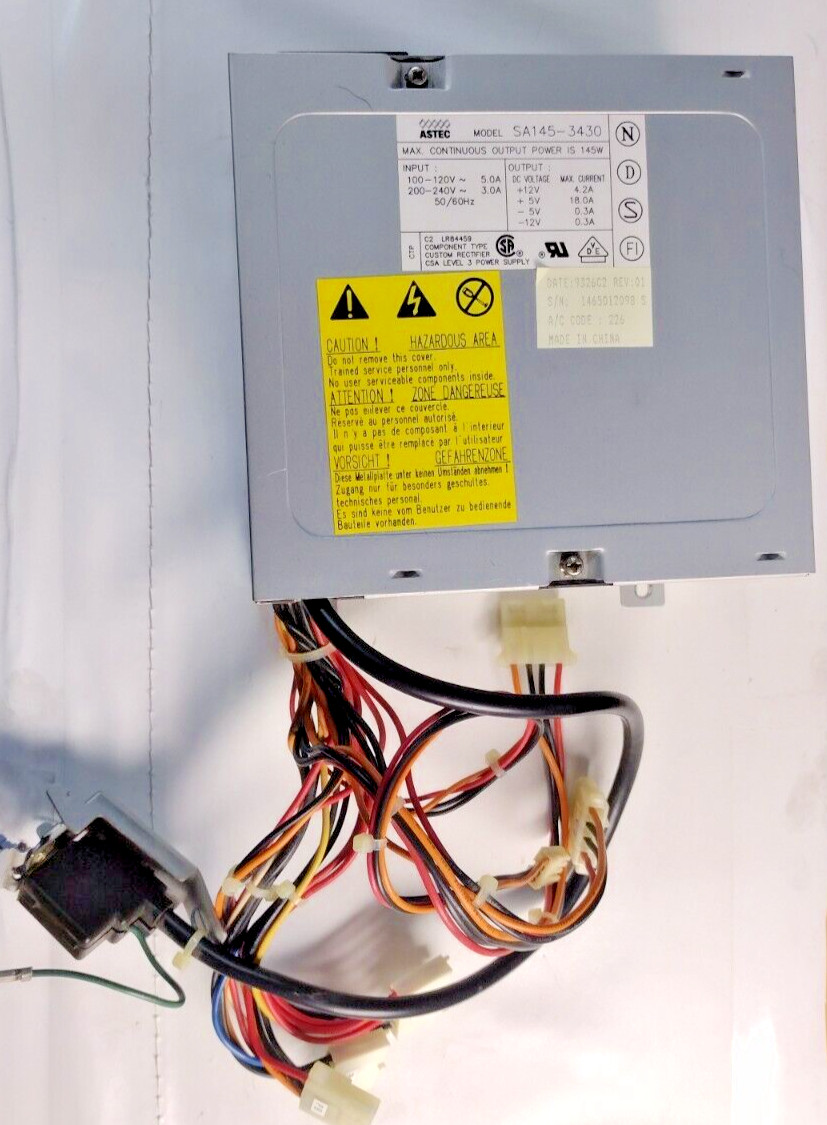 ASTEC SA145-3430 AT 145W POWER SUPPLY