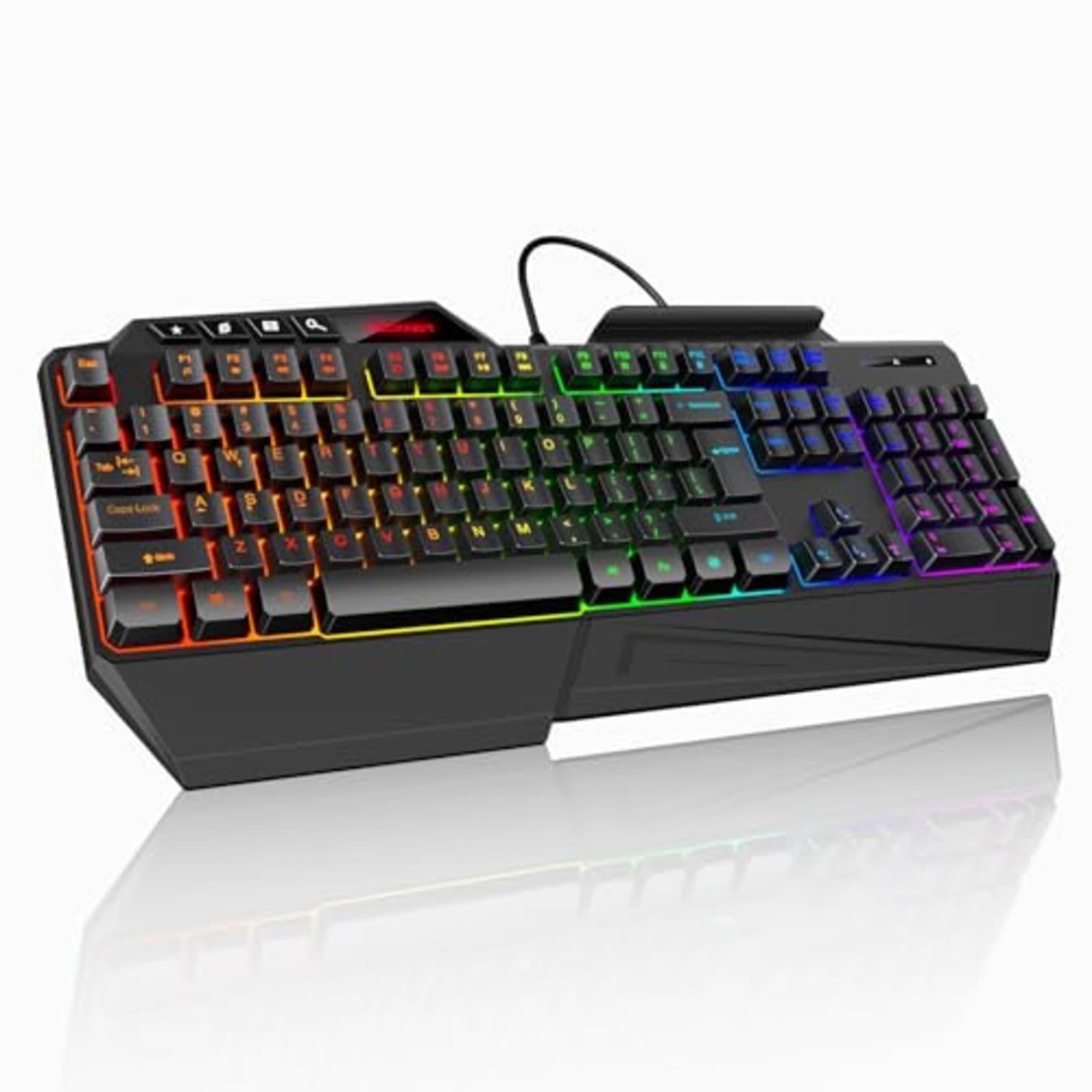 TECKNET TK-GK006 RGB Gaming Keyboard 108-Key Anti-Ghosting Wrist Rest Black