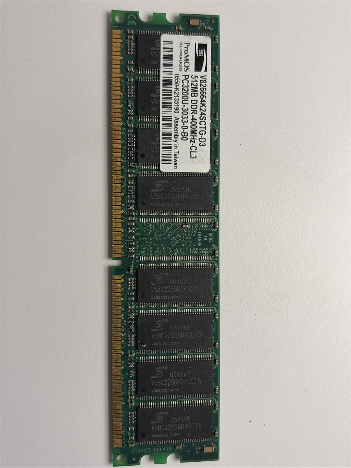 ProMos PC3200 512MB 400MHz DDR RAM CL3 V826664K24SCTG-D3