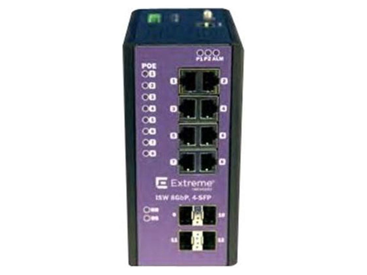 Extreme Networks Industrial Managed Ethernet Switch, 8-Port PoE+ Gigabit, 4-Port