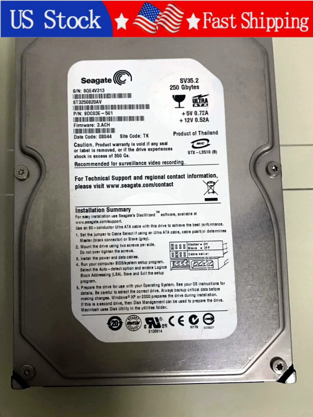 New Seagate ST3250820AV 3.5'' SV35.2 250GB 7200 RPM PATA IDE HDD Hard Drive