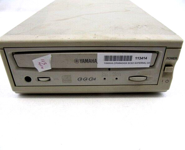 YAMAHA SCSCI EXTERNAL CD DRIVE CD-ROM WRITER BURNER CRW8424SX Vintage Rare