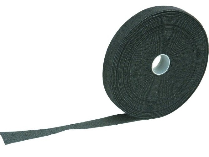 Hook & Loop Strap ONE WRAP Reusable Double-Sided Strap 3/4" x 35 Ft Black