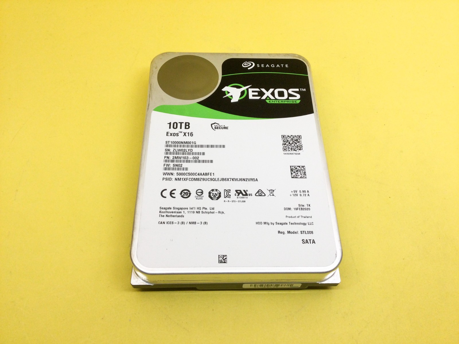 Seagate Exos X16 10TB 7200 RPM SATA 6Gb/s 3.5'' Internal HDD ST10000NM001G