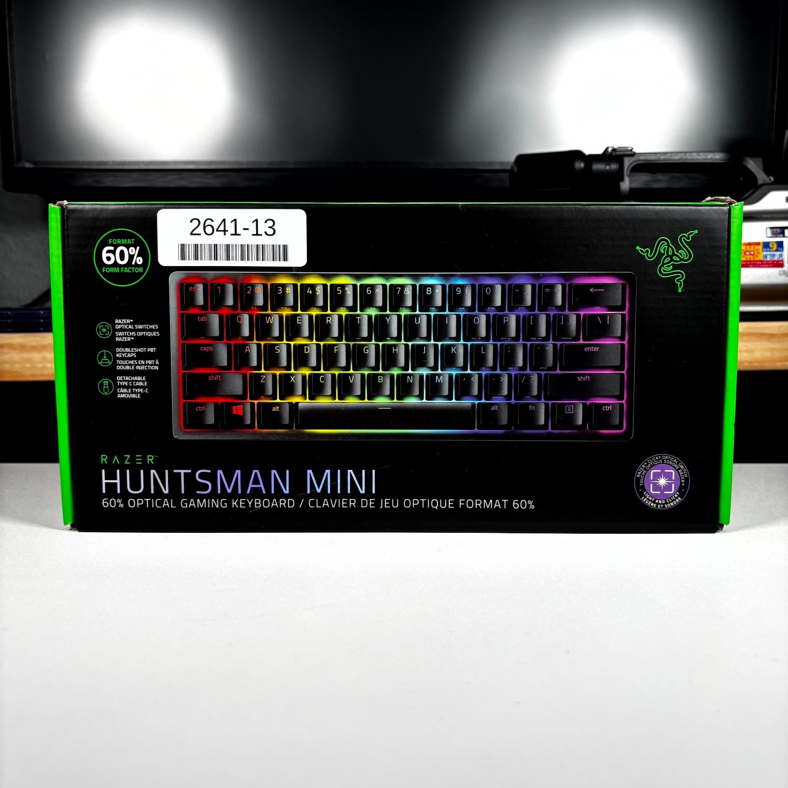Razer Huntsman Mini 60% Optical Gaming Keyboard Clicky Black Switch RGB lighting