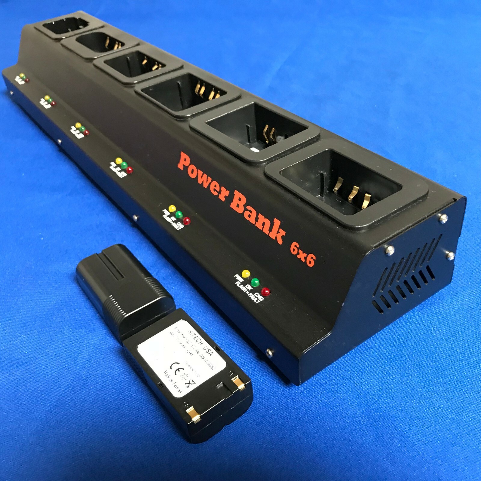 6 Bank Pro Metal Scanner Charger*UL/CE F QL320...#AT16004-1*Non included Battery