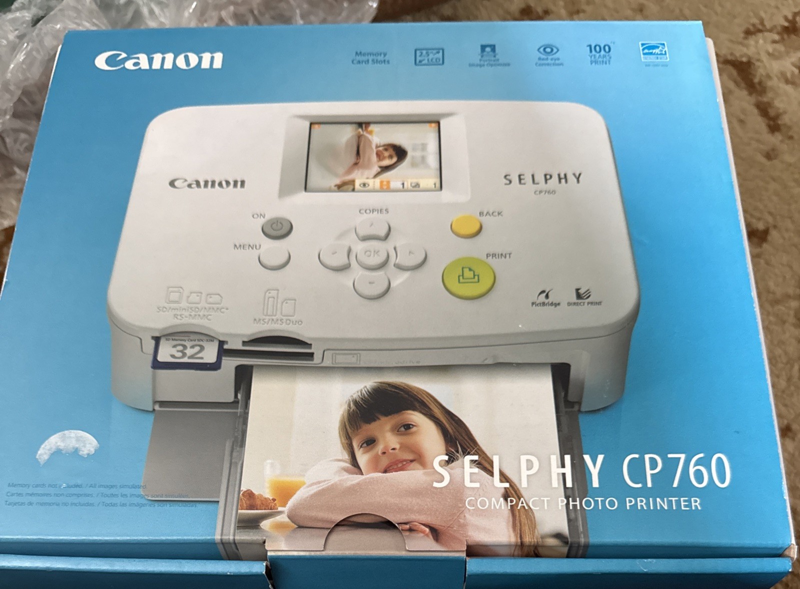 Canon Selphy CP760 Compact Photo Printer 4x6 Photo Prints Complete NEW